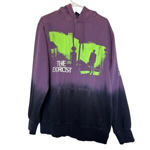 The Exorcist Hoodie Purple Black Fade Horror Graphic Sweatshirt